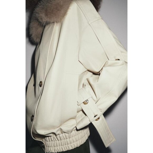 ZARA ZW COLLECTION WATER-REPELLENT SHORT TRENCH COAT - Picture 7 of 12